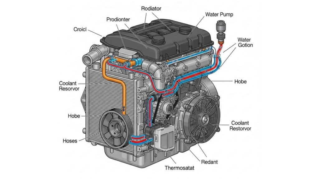 Engine cooling system diagram