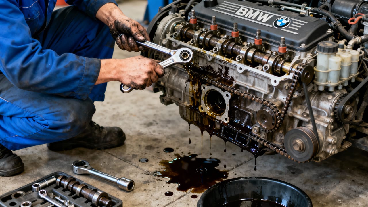 BMW valve cover gasket leak symptoms